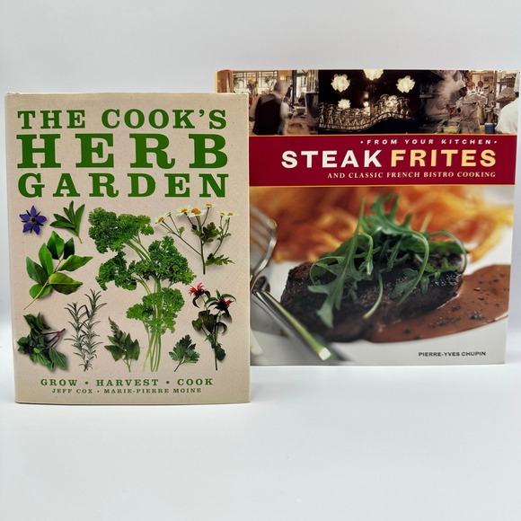 Other - French Bistro Cookbook Lot 2 Steak Frites Herb Garden DK 2003 2010 Hardcover